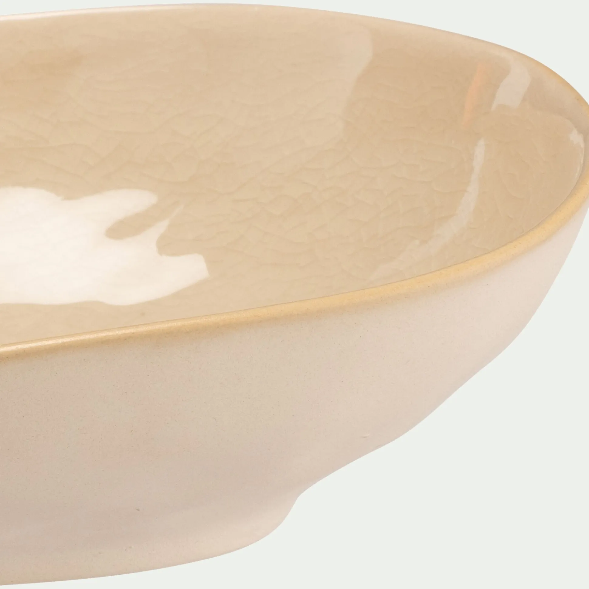 Assiette creuse inclinée en grès D19cm - blanc ventoux