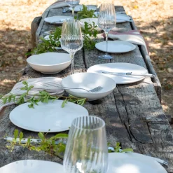 Assiette creuse ondulée en faïence D20cm - blanc ventoux