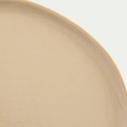 Assiette plate à bord haut en grès D27cm - blanc ventoux