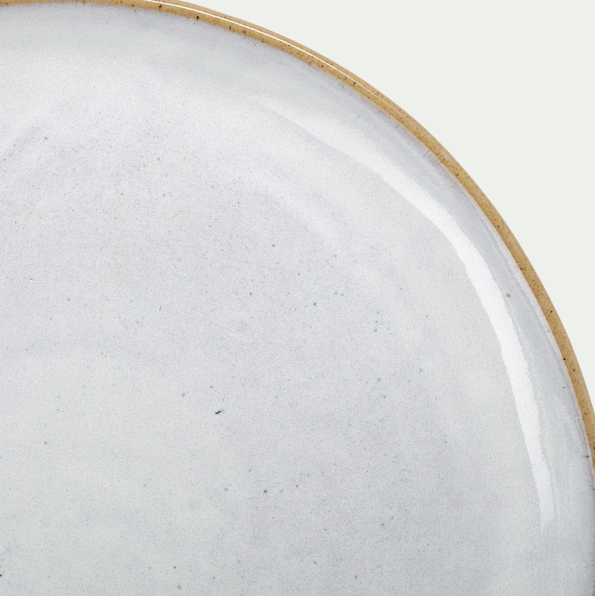 Assiette plate bicolore en grès recyclé D28cm - blanc