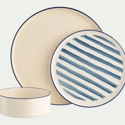 Assiette plate en céramique D26cm - blanc