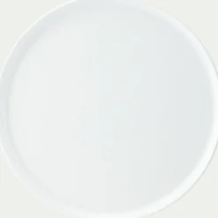 Assiette plate en faïence D28cm - blanc ventoux