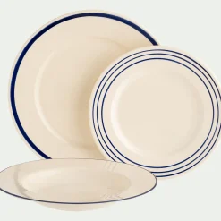 Assiette plate en faïence D27cm - blanc