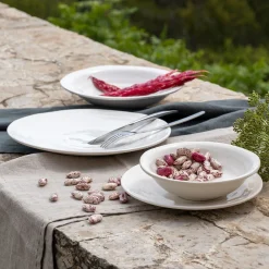 Assiette plate en faïence D26,5cm - blanc