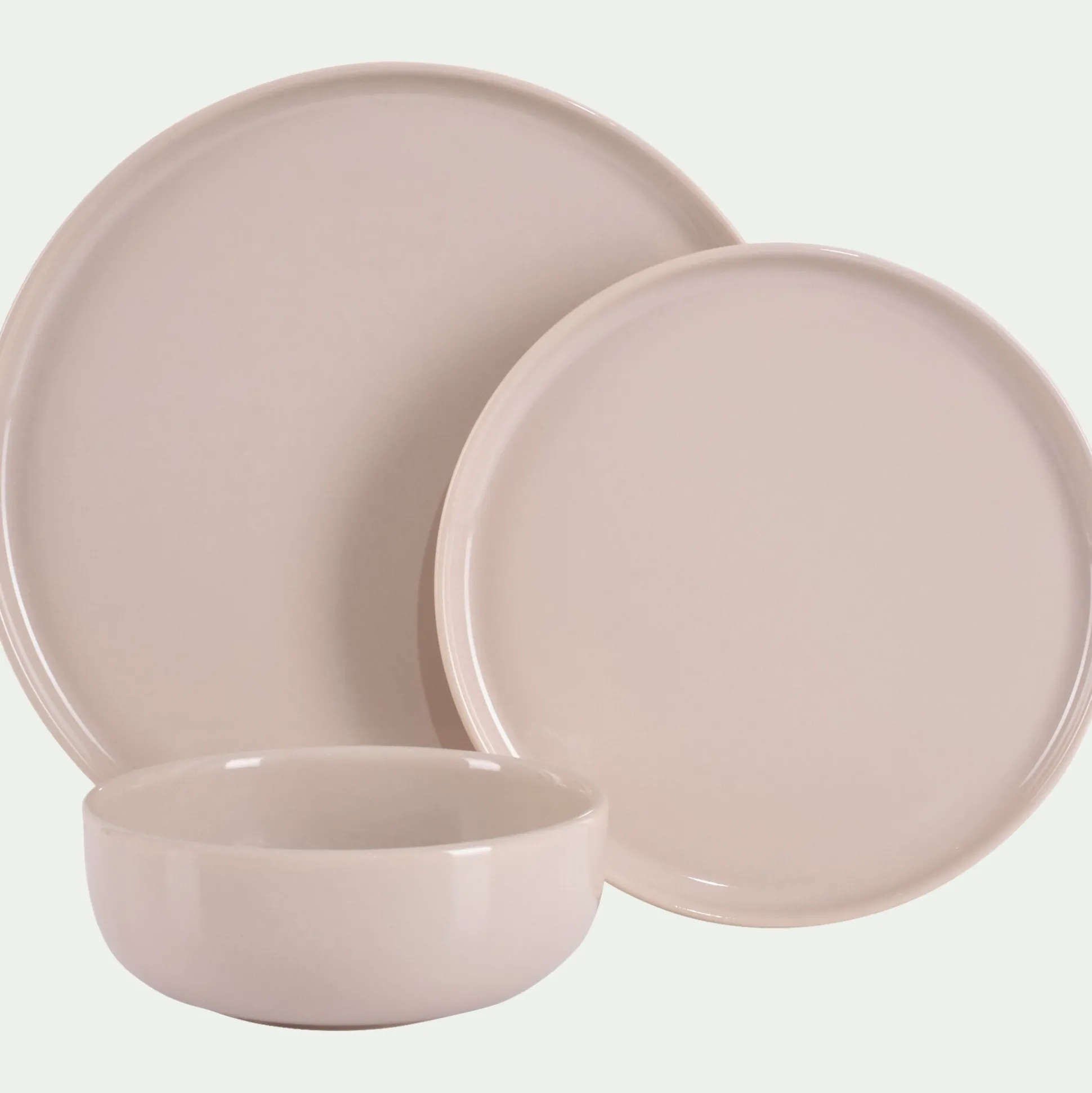 Assiette plate en faïence D28cm - beige alpilles