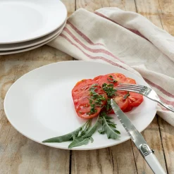 Assiette plate en faïence D26cm - blanc ventoux