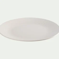 Assiette plate en faïence D26cm - blanc ventoux