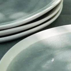 Assiette plate en grès D27,5cm - bleu autan