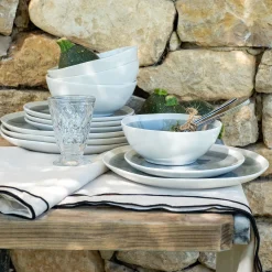 Assiette plate en grès D27,5cm - bleu autan