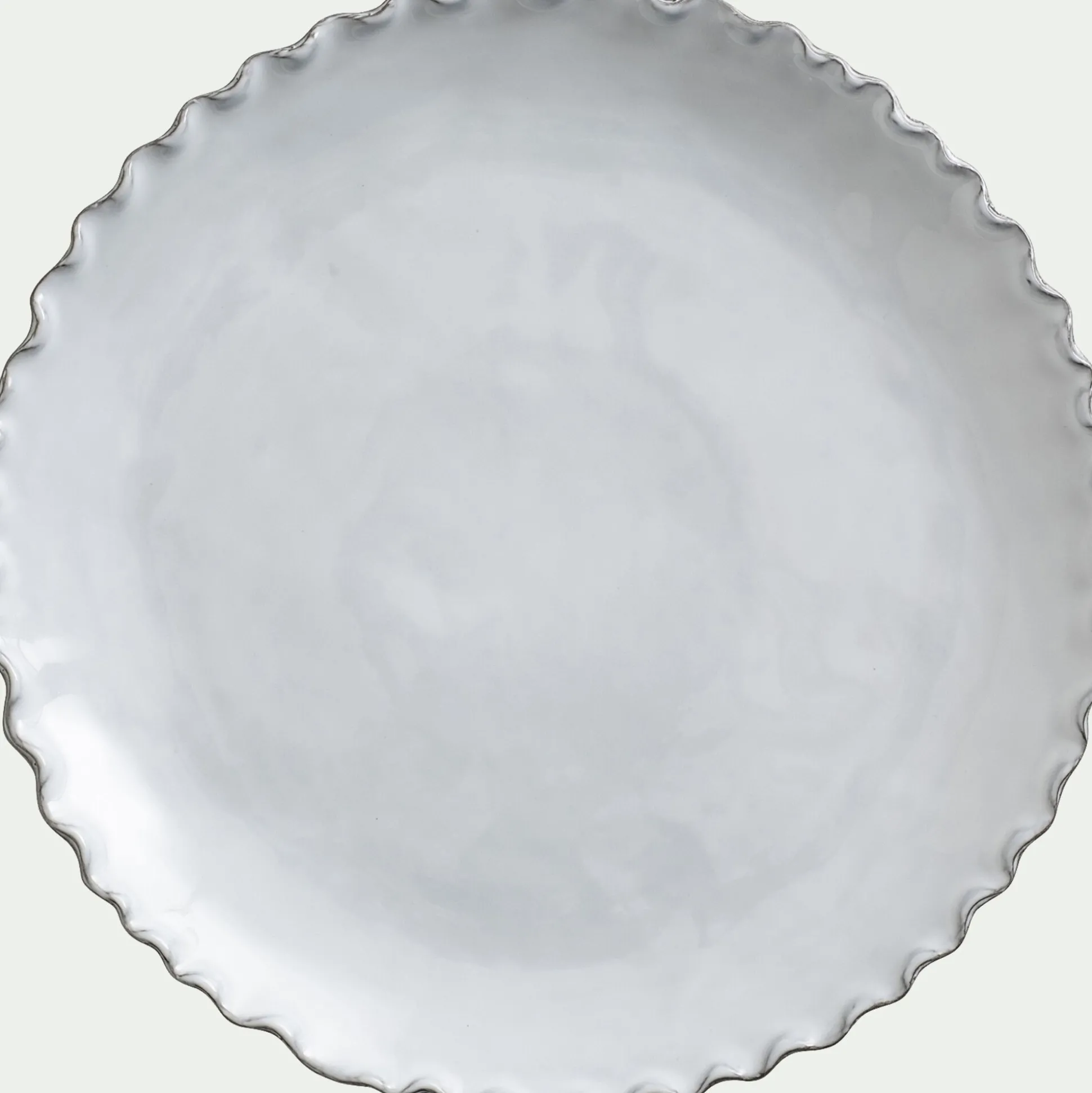 Assiette plate en grès D28cm - blanc