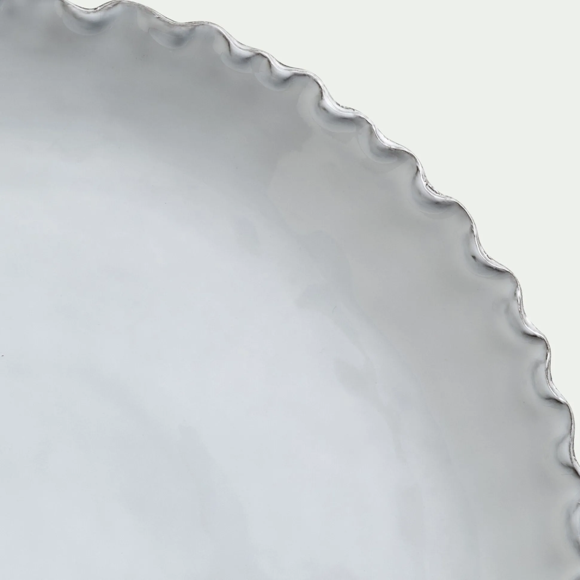 Assiette plate en grès D28cm - blanc