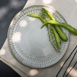 Assiette plate en grès D26,6cm - blanc ventoux