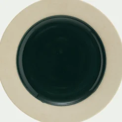 Assiette plate en grès D27,5cm - vert oyat