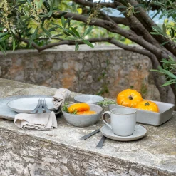 Assiette plate en grès D27,5cm - vert