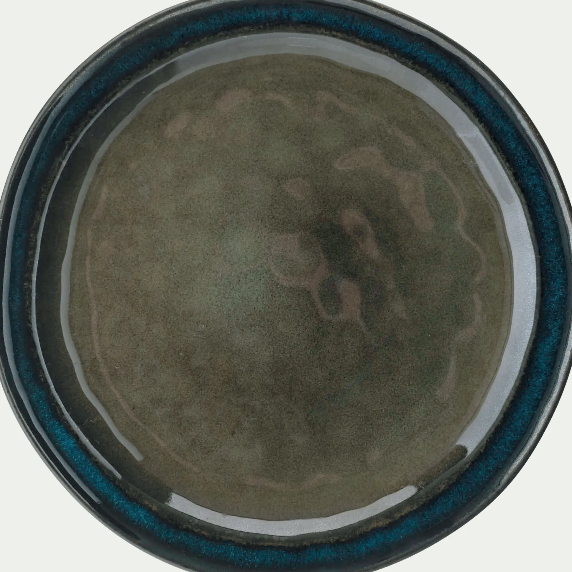 Assiette plate en grès D27cm - vert cèdre