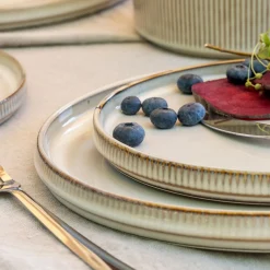 Assiette plate en grès D27cm - beige