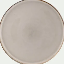 Assiette plate en grès D27cm - beige