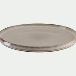 Assiette plate en grès D27cm - beige
