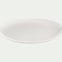 Assiette plate en porcelaine D25cm - blanc