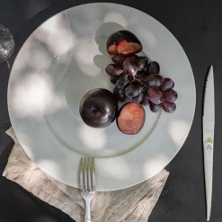 Assiette plate en porcelaine D21cm - blanc