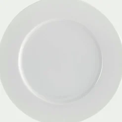 Assiette plate en porcelaine D21cm - blanc