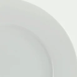 Assiette plate en porcelaine D21cm - blanc