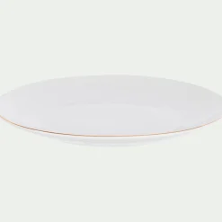 Assiette plate en porcelaine avec liseré doré D26,8cm - blanc