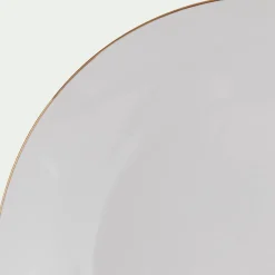 Assiette plate en porcelaine avec liseré doré D26,8cm - blanc