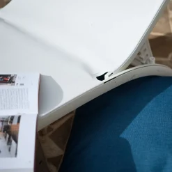 Bain de soleil en aluminium et textilène - blanc