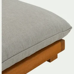 Bain de soleil en eucalyptus avec matelas - gris