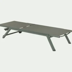 Bain de soleil en métal et toile - vert cèdre