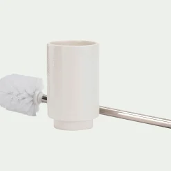 Balai et porte balai WC en céramique - blanc ventoux