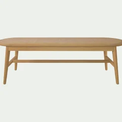 Banc oval en acajou L150cm - bois clair