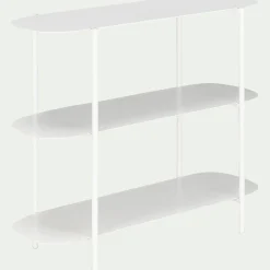 Bibliothèque 3 plateaux en métal - blanc L100xl36xH80cm