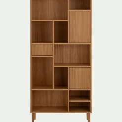 Bibliothèque déstructurée en bois L90xH190cm - bois clair