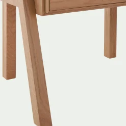 Bibliothèque en bois de chêne H192xL68cm - bois clair