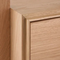 Bibliothèque en bois de chêne H192xL68cm - bois clair