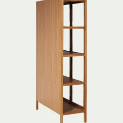 Bibliothèque en chêne et verre - bois clair