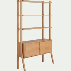 Bibliothèque en chêne massif L118xl42xH192cm - bois clair