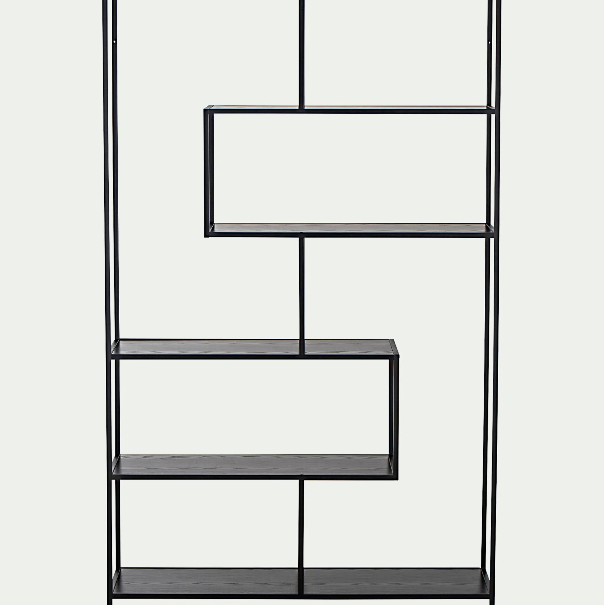 Bibliothèque en métal et en bois - noir