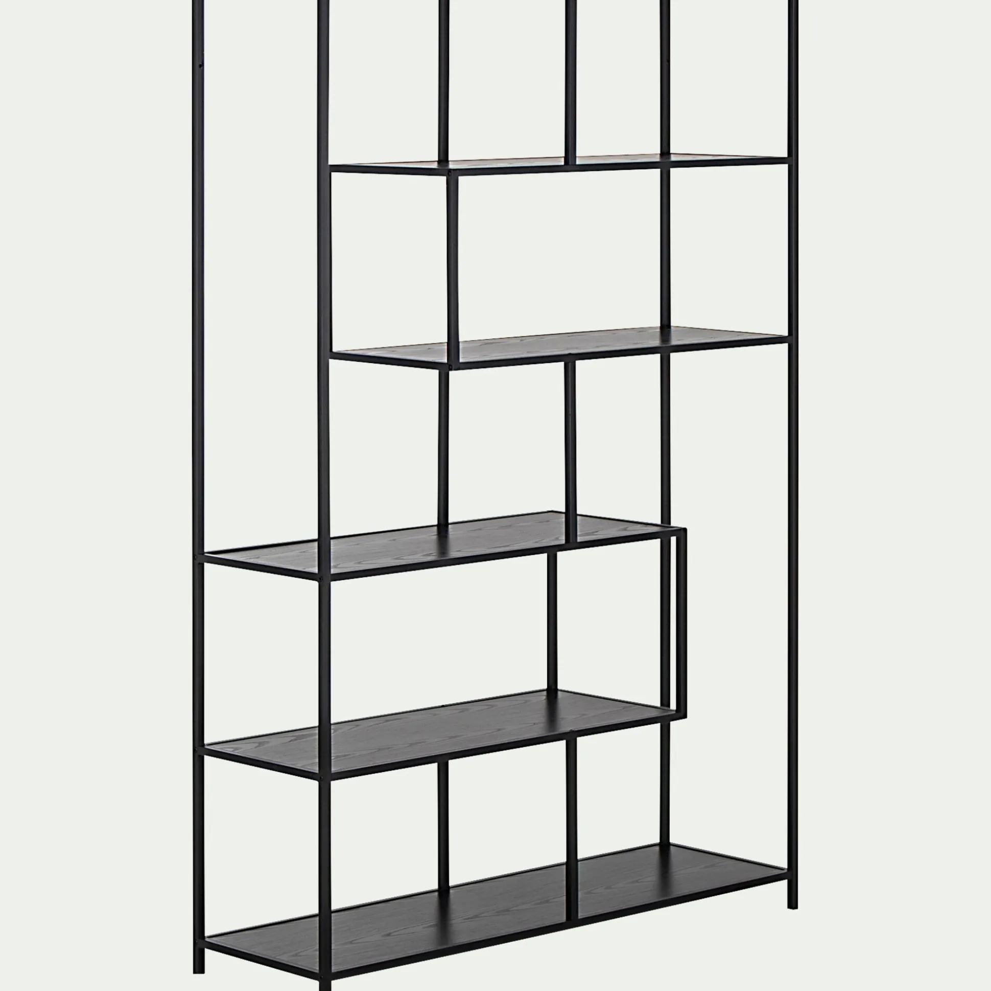 Bibliothèque en métal et en bois - noir