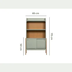 Bibliothèque enfant en acacia - vert olivier