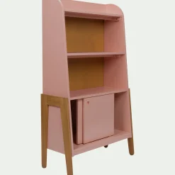 Bibliothèque enfant en acacia - rose