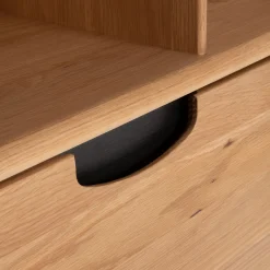 Bibliothèque plaquée chêne et piètement chêne massif H200xL110cm- bois clair