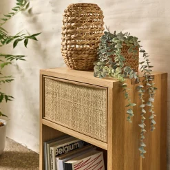 Bloc de 1 tiroir en chêne et raphia L40cm - bois clair