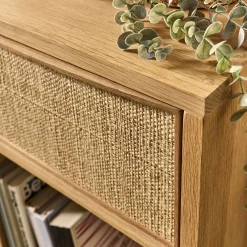 Bloc de 1 tiroir en chêne et raphia L40cm - bois clair