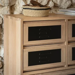 Bloc de 2 tiroirs en acier L40cm - noir