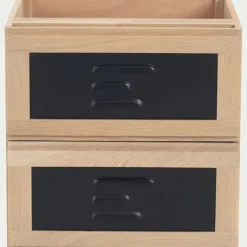 Bloc de 2 tiroirs en acier L40cm - noir