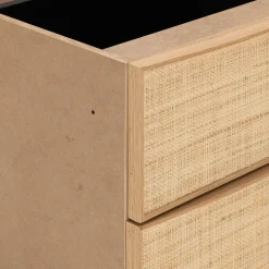 Bloc de 2 tiroirs en chêne et raphia L40cm - bois clair