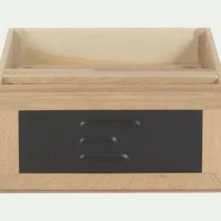 Bloc pour 1 tiroir en placage chêne et acier L40cm - noir